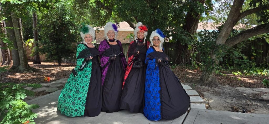 Perfect Dress for our Bridgerton Tea Event! 4 of us ladies ordered this dress in each color and 4 different sizes and they all fit perfectly by using their size chart. We were all pleased with the quality of the fabric as it didn’t look or feel like a cheap Halloween-type costume. We wore with a 6-bone hoop, tall blonde wig, & a large hair/hat clip, all purchased from Amazon. We were the hit of the tea party. If you order this dress according to their size chart - including length & bust, you will not be disappointed. It was a GREAT buy! I typically wear a large and purchased this dress in XL.