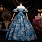 This Gorgeous Victorian fashion dress made of silky smooth satin fabric，Great for Victorian Masquerade Ball, Bridgerton’s ball, Renaissance festival Ball, Marie Antoinette Masked Ball, Ren faire, Vampire Dress, Steampunk Bash, Halloween party, Cosplay Occasion, Royal Court Functions, Charity Balls and Fundraisers.