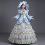 blue victorian ball gown