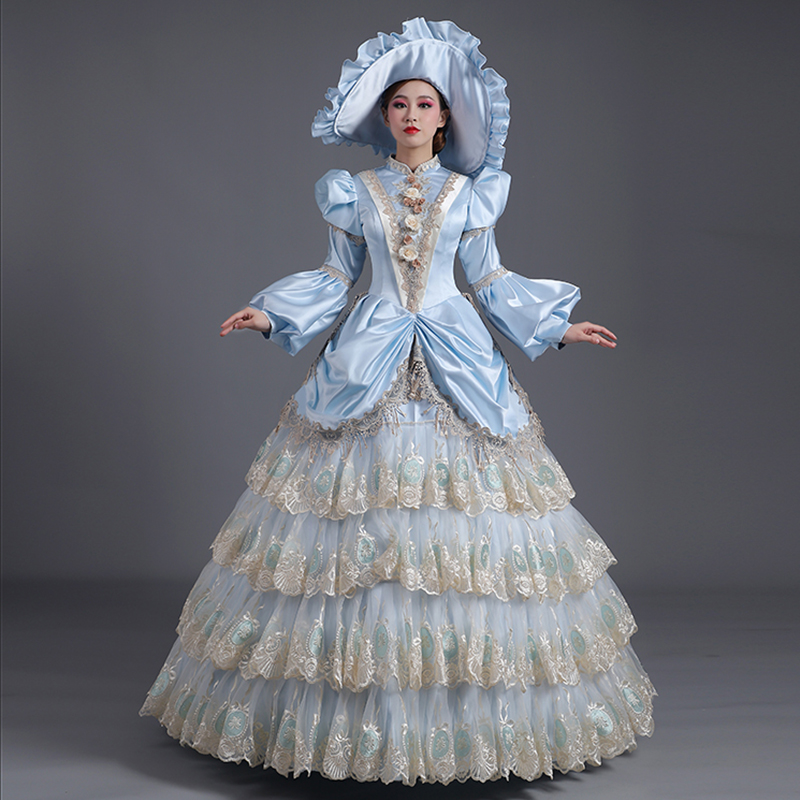 blue victorian ball gown